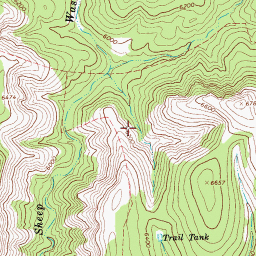 Topographic Map of Trail Spring, AZ