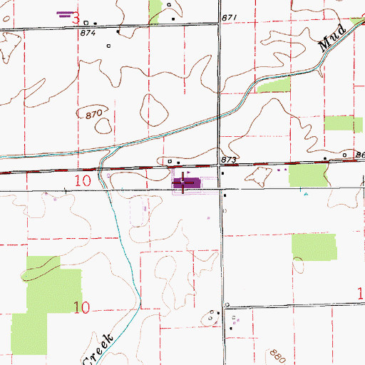 Topographic Map of Tri Central Junior-Senior High School, IN
