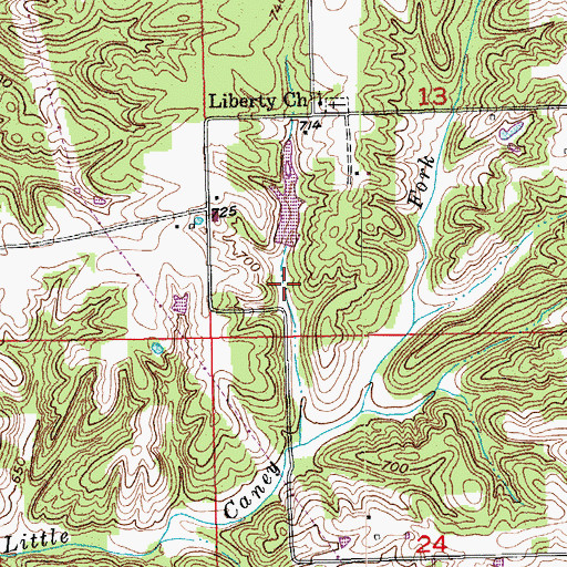 Topographic Map of Perkinson Lake Dam, IN