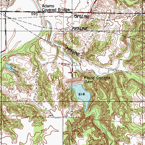 Topographic Map of Little Raccoon Structure Number 15, IN