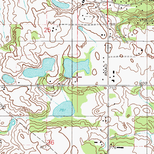 Topographic Map of Norman Olson Lake Dam, IN