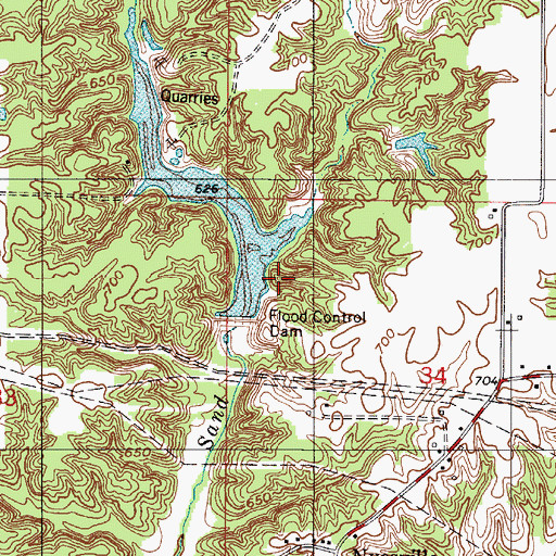 Topographic Map of Little Raccoon Structure Number 3, IN