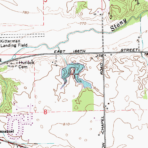 Topographic Map of Valley Forge Lake, IN