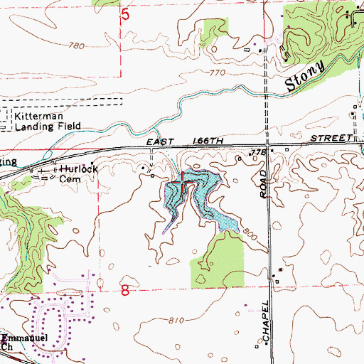 Topographic Map of Valley Forge Lake Dam, IN