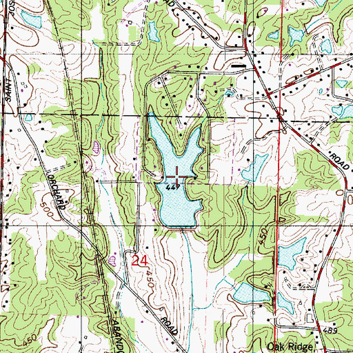 Topographic Map of Kahr Lake, IN