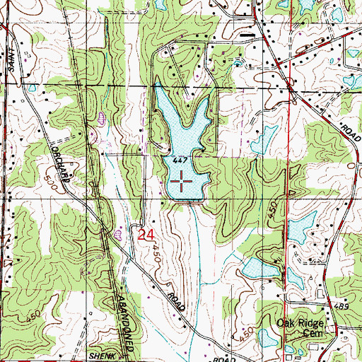 Topographic Map of Kahre Lake Dam, IN