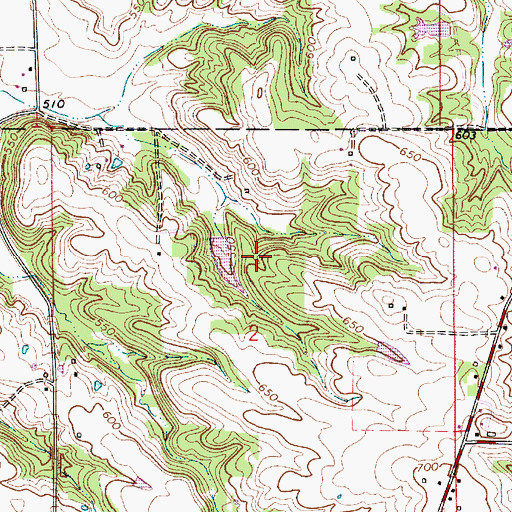 Topographic Map of Faulk Lake Dam, IN