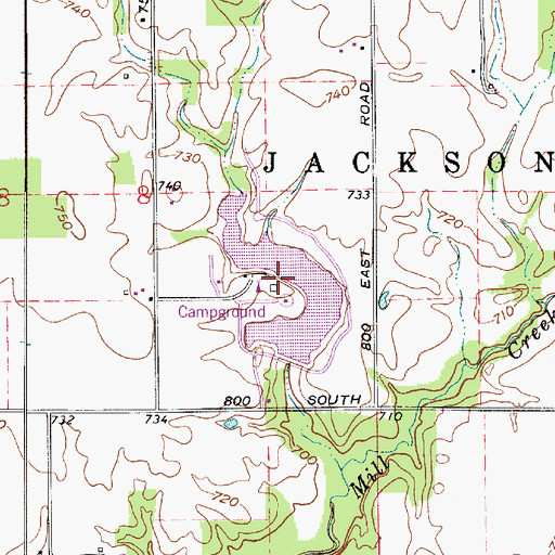 Topographic Map of Sugar Mill Lake, IN