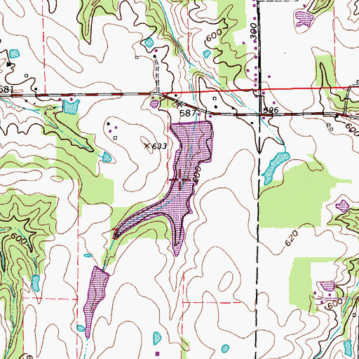 Topographic Map of Thomas J Miller Lake, IN
