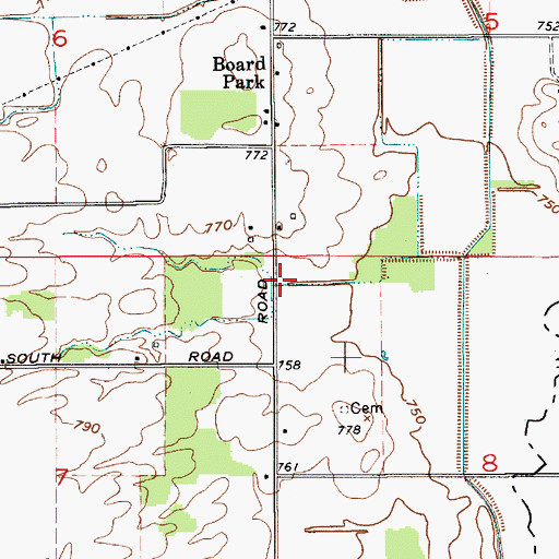 Topographic Map of Broad Park, IN