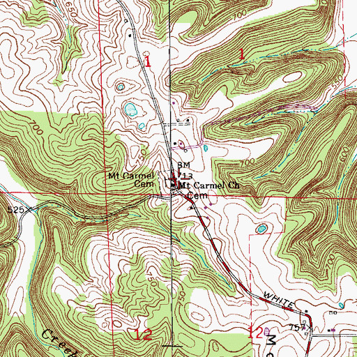 Topographic Map of Mount Carmel, IN