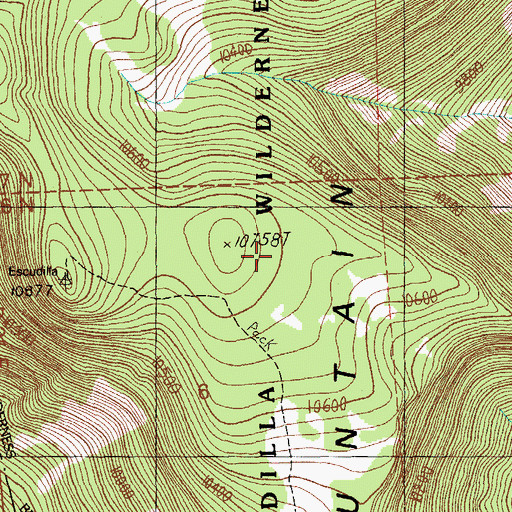 Topographic Map of Escudilla Wilderness, AZ
