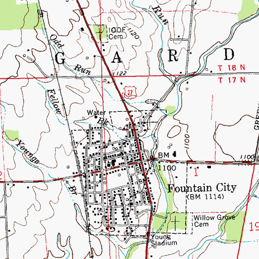 Topographic Map of Levi Coffin House, IN