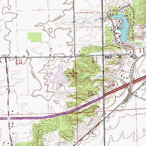 Topographic Map of Hills West Dam, IN