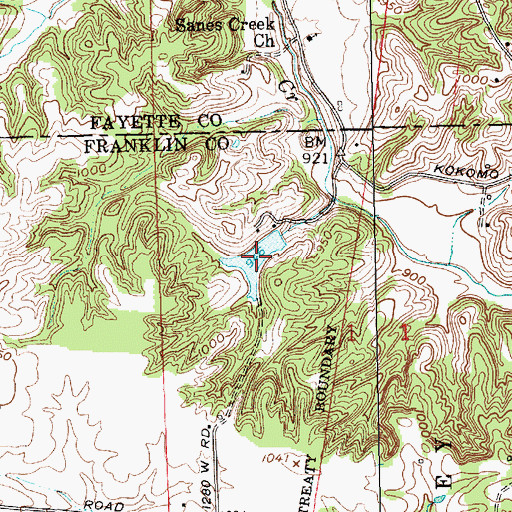 Topographic Map of Woodland Retreat Lake, IN