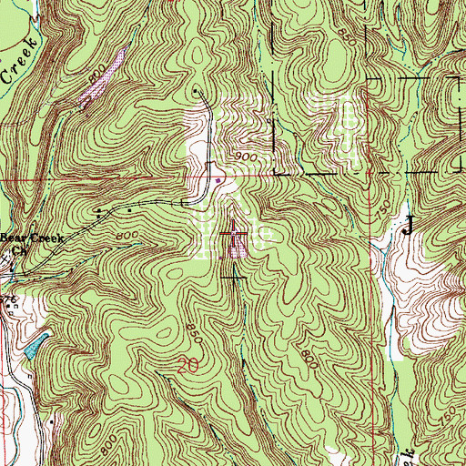 Topographic Map of Bear Lodge Lake Dam, IN