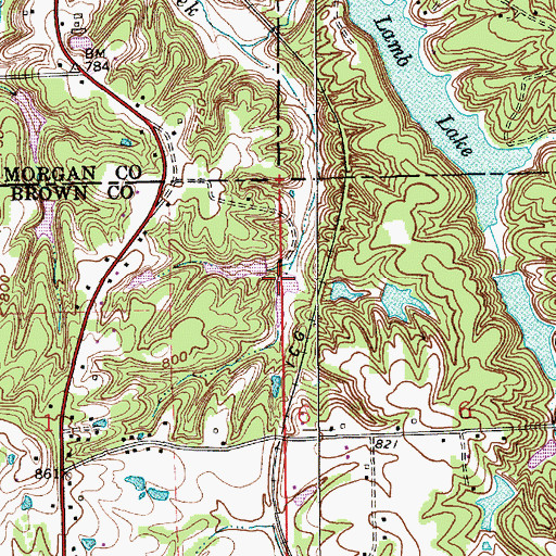 Topographic Map of Rorack Lake Dam, IN