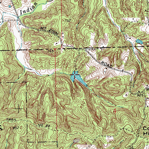 Topographic Map of Weaver Lake, IN