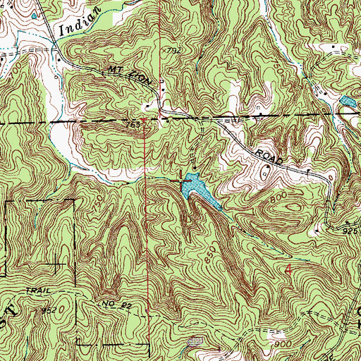 Topographic Map of Weaver Lake Dam, IN
