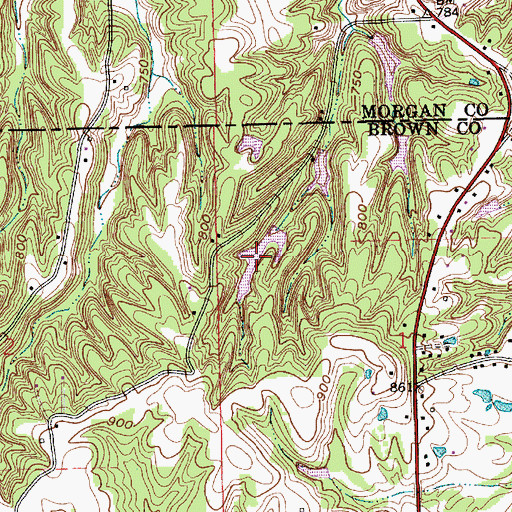 Topographic Map of Bardonner Lake Dam, IN