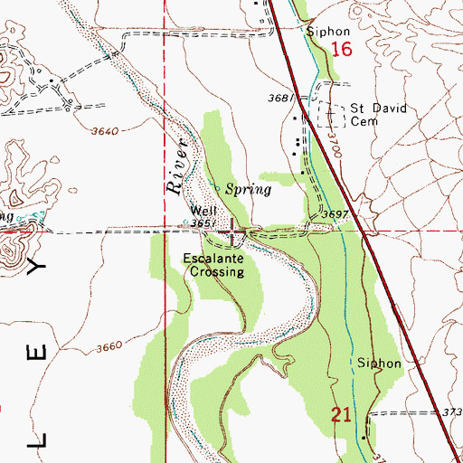 Topographic Map of Escalante Wash, AZ