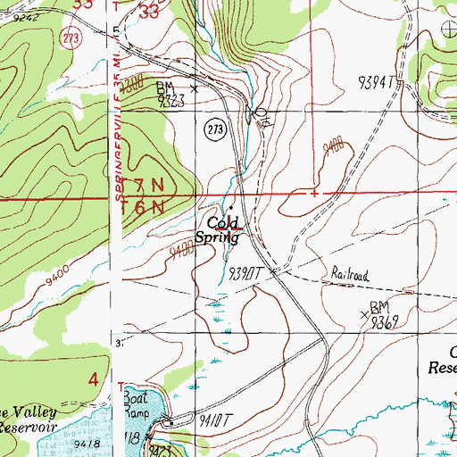 Topographic Map of Cold Spring, AZ