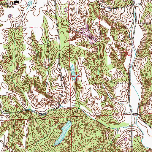Topographic Map of Colonial Reality Dam, IN