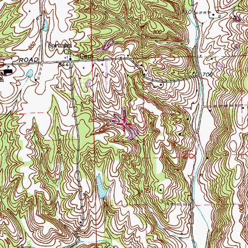 Topographic Map of Crain Lake, IN