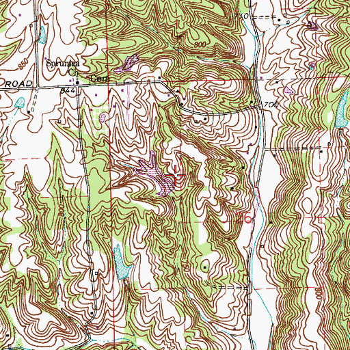Topographic Map of Crain Lake Dam, IN