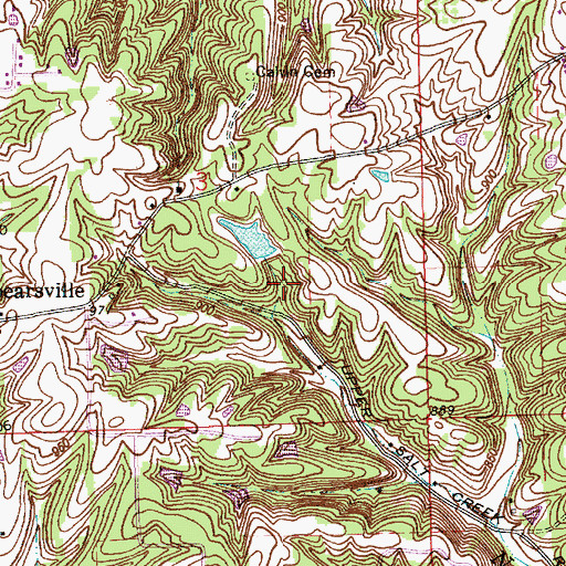 Topographic Map of Parker Lake Dam, IN