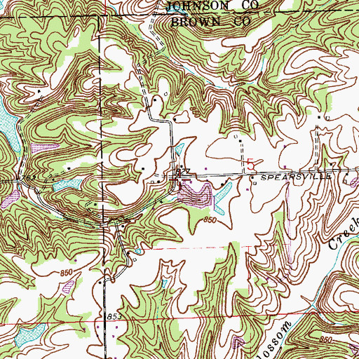 Topographic Map of Fowler Lake Dam, IN
