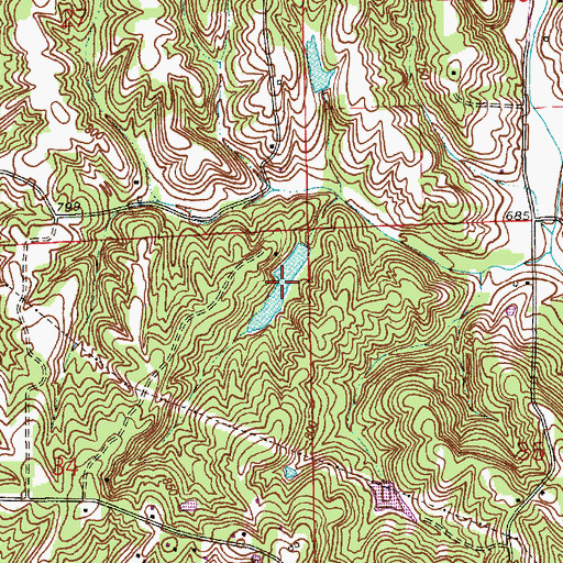 Topographic Map of Waymires Lake, IN