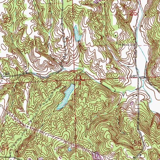 Topographic Map of Waymires Lake Dam, IN