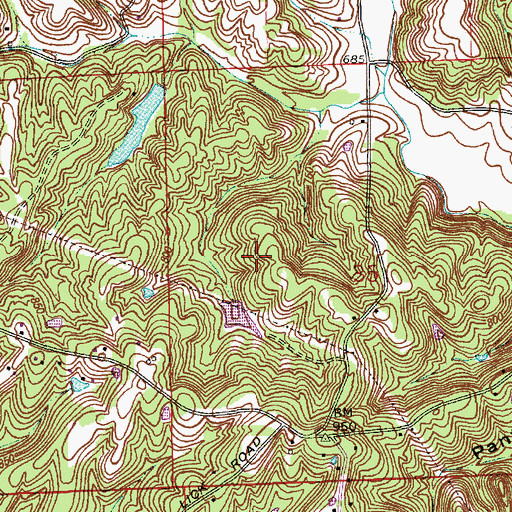 Topographic Map of Boyd Lake, IN