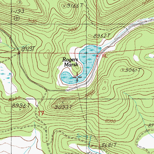 Topographic Map of Rogers Marsh, AZ