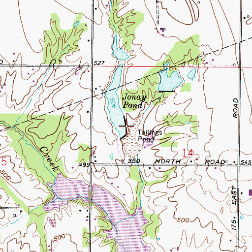 Topographic Map of Jonay Pond Dam, IN