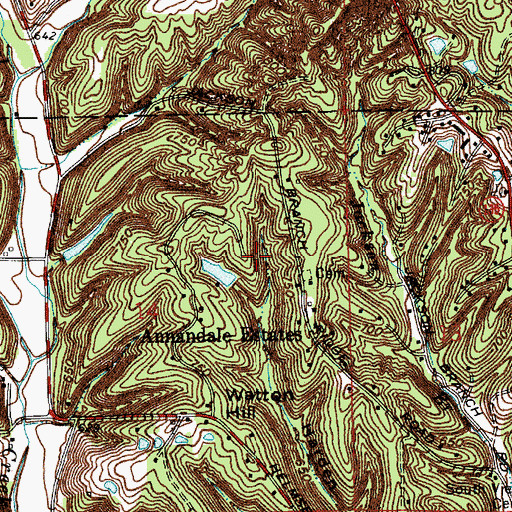 Topographic Map of Annandale Estates Lake Dam, IN