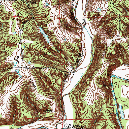 Topographic Map of Reverand Frame Lake Dam, IN