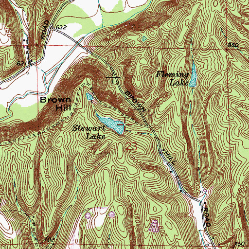 Topographic Map of Stewart Lake Dam, IN