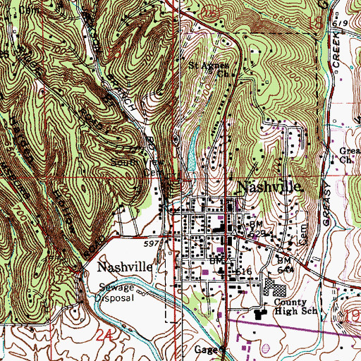 Topographic Map of Millers Lake Dam, IN