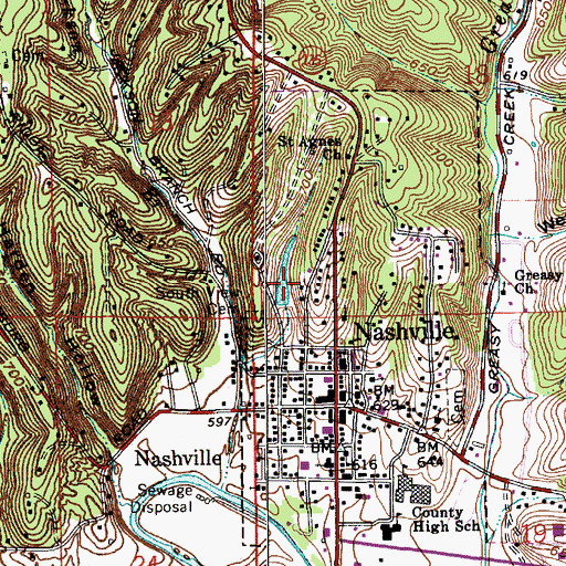 Topographic Map of Millers Lake, IN
