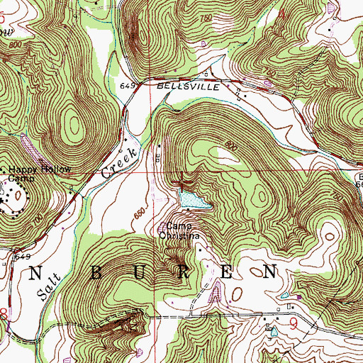 Topographic Map of Camp Christina Lake Dam, IN