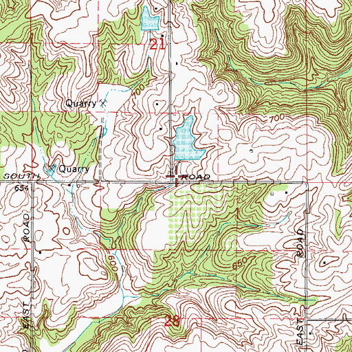 Topographic Map of Gingerich Lake Dam, IN