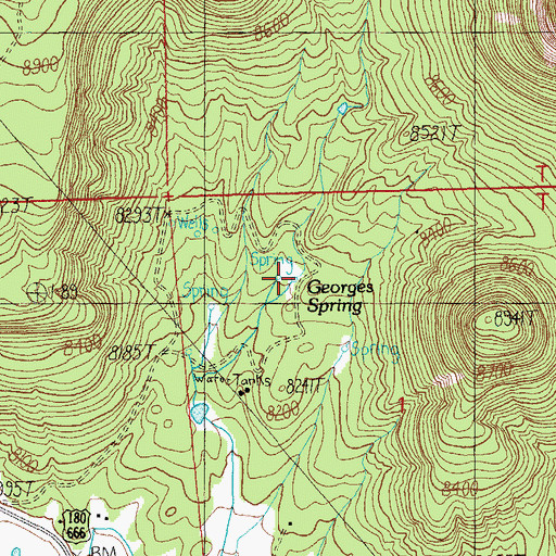 Topographic Map of Georges Spring, AZ
