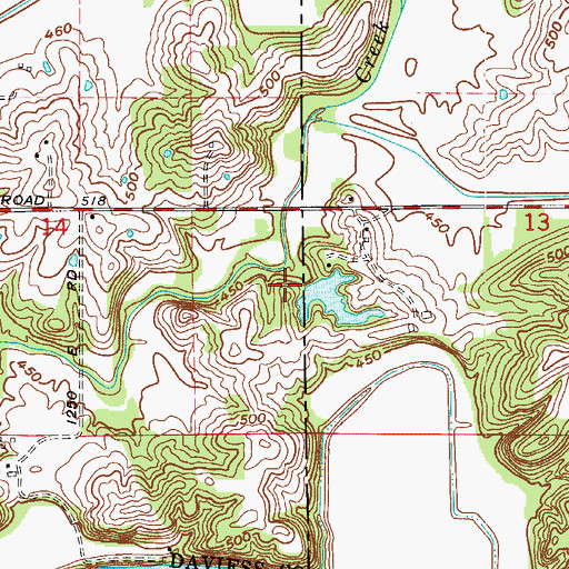 Topographic Map of Baver Lake Dam, IN