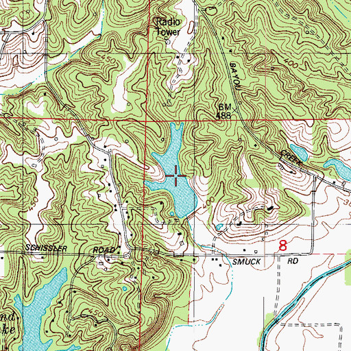 Topographic Map of Lloyd Hahn Lake, IN