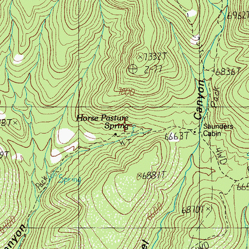 Topographic Map of Horse Pasture Spring, AZ