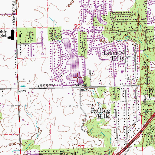 Topographic Map of Kekionga Lake Dam, IN
