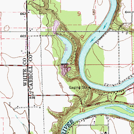Topographic Map of Wallys Woods Lake Dam, IN