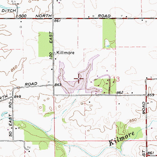 Topographic Map of Little Lake, IN